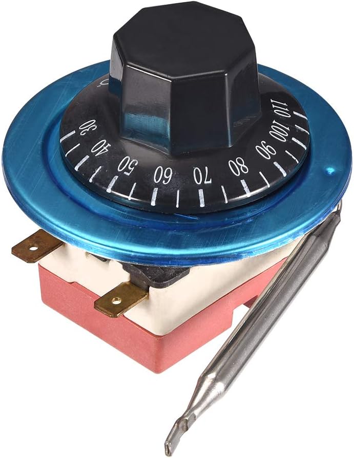 NC AC 250 16A 30-110C Temperature Control Switch Capillary Thermostat for Oven Refrigerator Heater, 2m Length