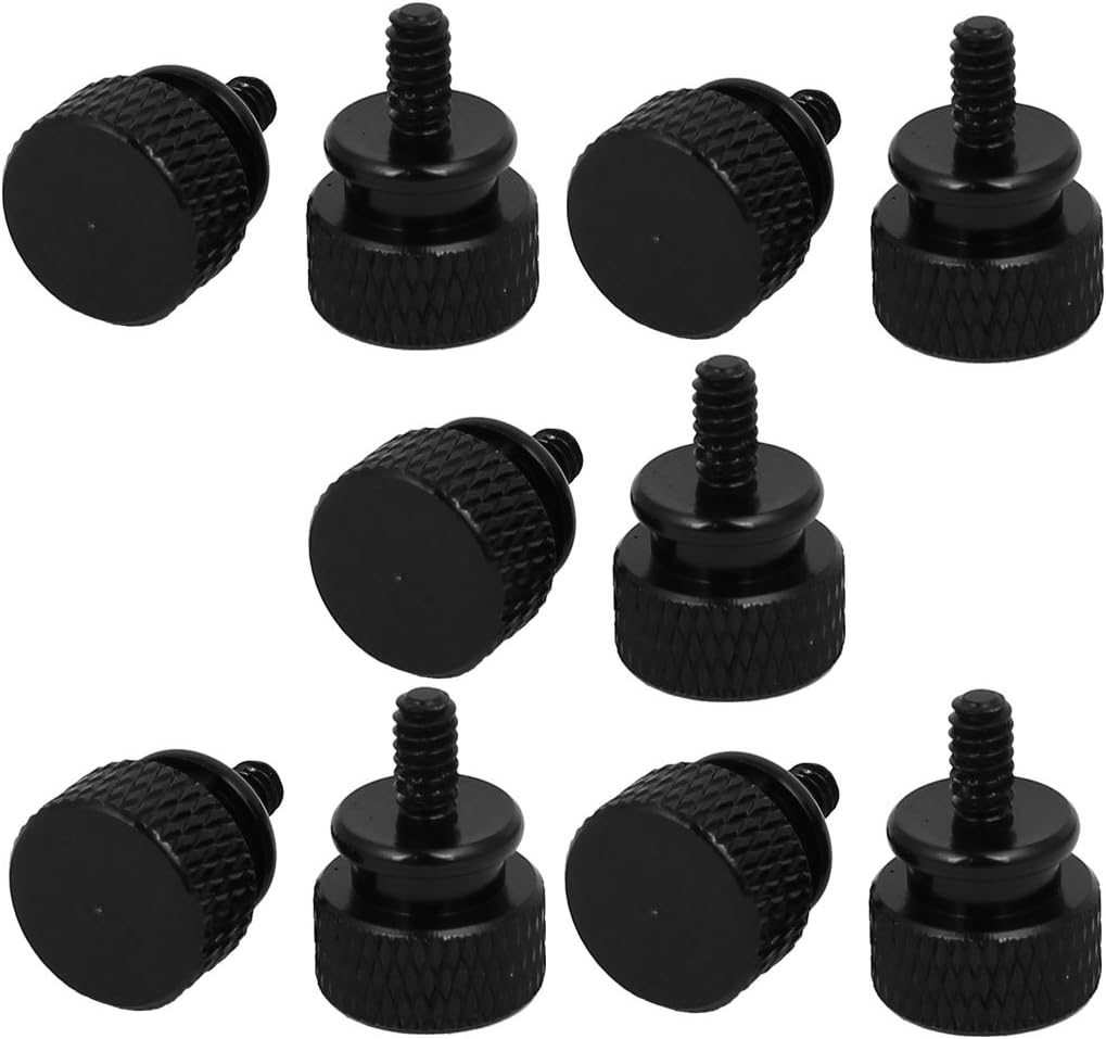 Computer PC Case 6-32 Fully Threaded Knurled Thumb Screws Black 10pcs