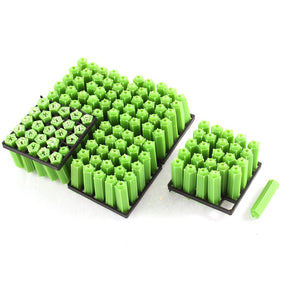 125Pcs Green Plastic Masonry Screws Anchor Fixing Star Wall Connector 7x26mm