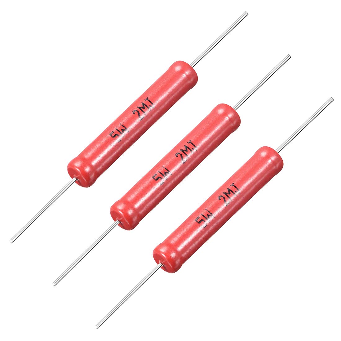 5W Power Rating 2M Ohm High Voltage Glass Glaze Film Resistor 3 Pcs