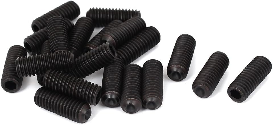 3/8 Inch x 1 Inch 16 Thread Count Cup Point Head Hexagon Socket Set Grub Screws 20 Pcs