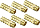Brass Barb Hose Fitting Connector Adapter 10mm Barbed x G1/8 Male Pipe 6pcs Yellow