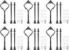 6 Set Taartbodemplaatstand Hand Cupcake Dessert Plate Hardware Montagehouder Stangstand Hand voor Taartstand Bruiloft Feest, 3-Lagen Koningin Zwart
