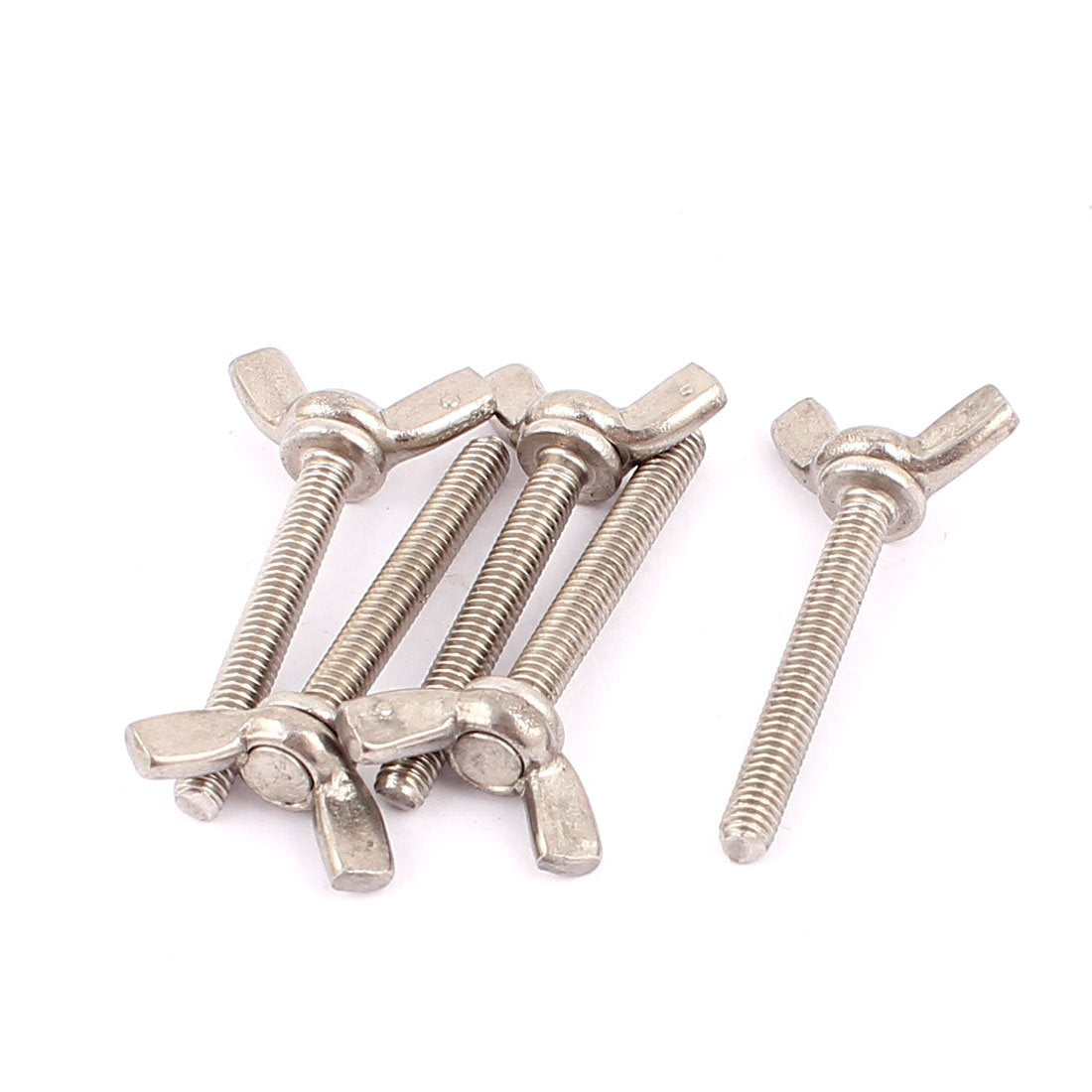 a15111200ux1638 M4x30 mm Metric Thread 0.7 mm Pitch Butterfly Head Wing Screw Bolts (Pack of 5)