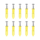 8x35mm Plastic Expansion Tube for Drywall with Screws, Yellow 10pcs