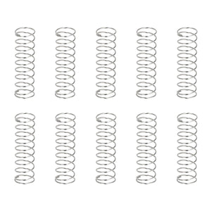 10Pcs Compression Springs, 0.2mm Wire Diameter x 3mm OD x 10mm Length 304 Stainless Steel Extension Spring Ballpoint Pen Pressure Springs for Shop Home Repairs, Silver