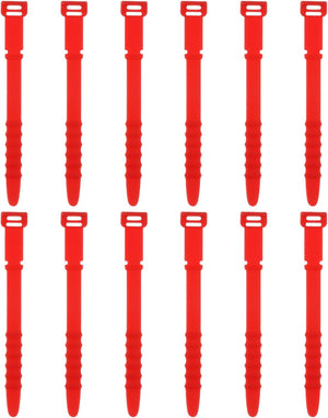 12 attaches de câble en silicone, 4,5 pouces, réutilisables, attaches de câble élastiques, organiseurs de câbles, pour le stockage de nourriture et la gestion de la charge USB, rouge