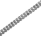 2 Yards 2 Rows 3mm Rhinestone Chain, 6mm Bling Crystal Close Claw Chain Trim for DIY Jewelry, Clothing, Bags, Shoe Decoration (Silver)