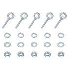 5 Pack M8 Galvanized Carbon Steel Eye Bolts, 5/16" x 1.97" Lifting Ring Eye Bolt with Nuts and Washers Heavy Duty Screw Eye Bolts Kit for Tie Down Straps Indoors Outdoors, Silver