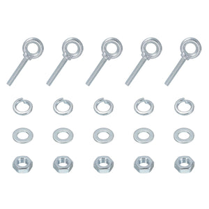 5 Pack M8 Galvanized Carbon Steel Eye Bolts, 5/16" x 1.97" Lifting Ring Eye Bolt with Nuts and Washers Heavy Duty Screw Eye Bolts Kit for Tie Down Straps Indoors Outdoors, Silver