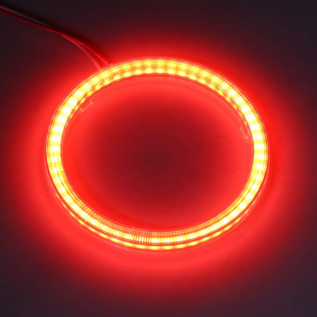 2stk 90mm Rød COB LED Ringlys Kørehovedlampe til Bil