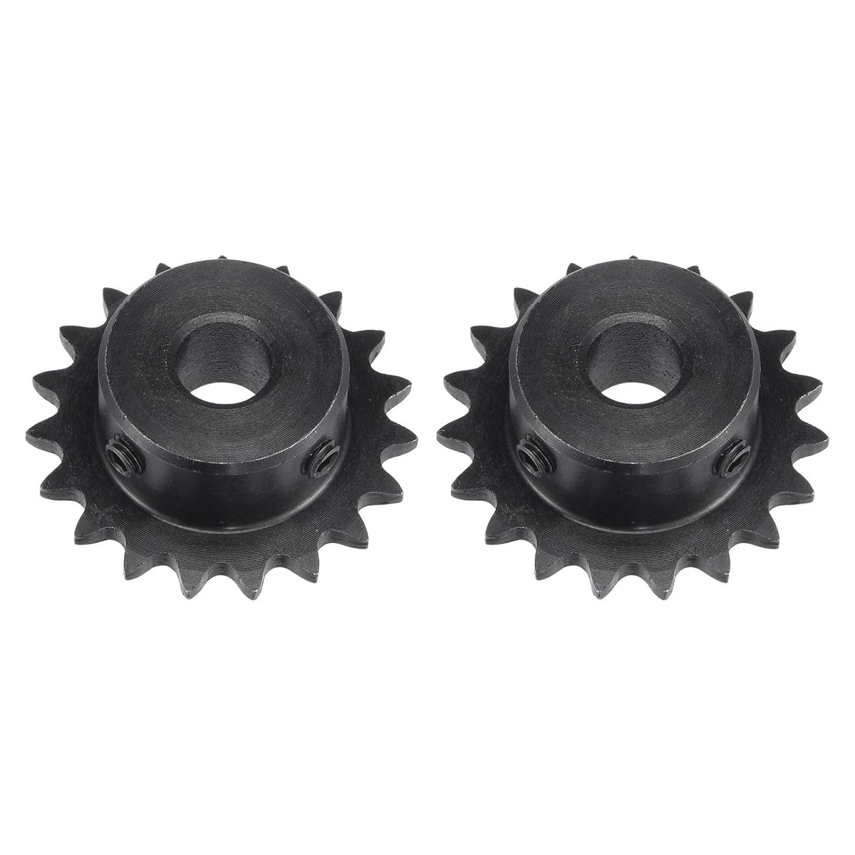 #25 Chain Roller Sprocket, 10mm Bore 1/4" Pitch 19 Tooth Single Strand Chain Sprocket, C45 Carbon Steel 25 Roller Chain Sprocket with Set Screws for ISO 04C Chain, 2Pcs