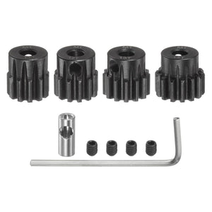 M1 Mod1 Pinion Gear Set 5mm Shaft 11T 12T 13T 14T Motor Gears Hardened Steel Pinion Gear with 3.17mm Coupler for RC Car (4pcs)