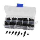 180 Pcs M3 Nylon Hex Spacers Screw Nut Stand-Off Assortment Kit Black
