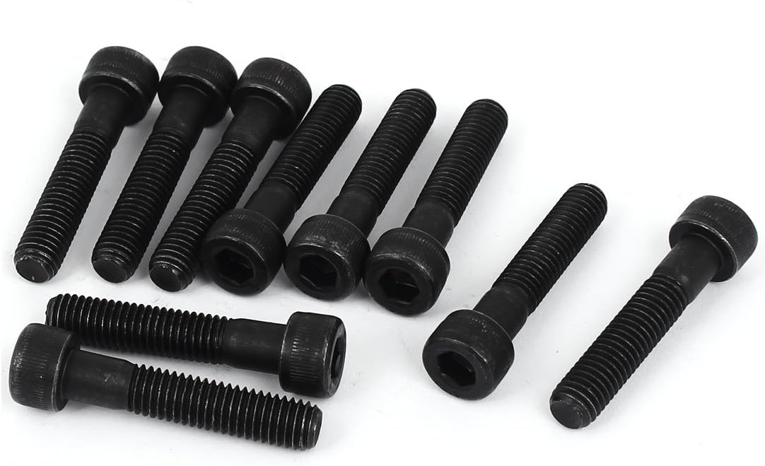 10pcs 1.25mm Pitch M8 x 40mm 30mm Long Thread Hex Socket Cap Head Screw Bolts