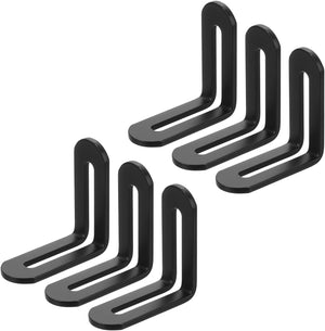 6Pcs Justerbar L-formet hjørnebeskytter med slot, 1.89 x 1.89 tommer rustfrit stål slået rettvinklet hjørnebeslag til træskab, sort