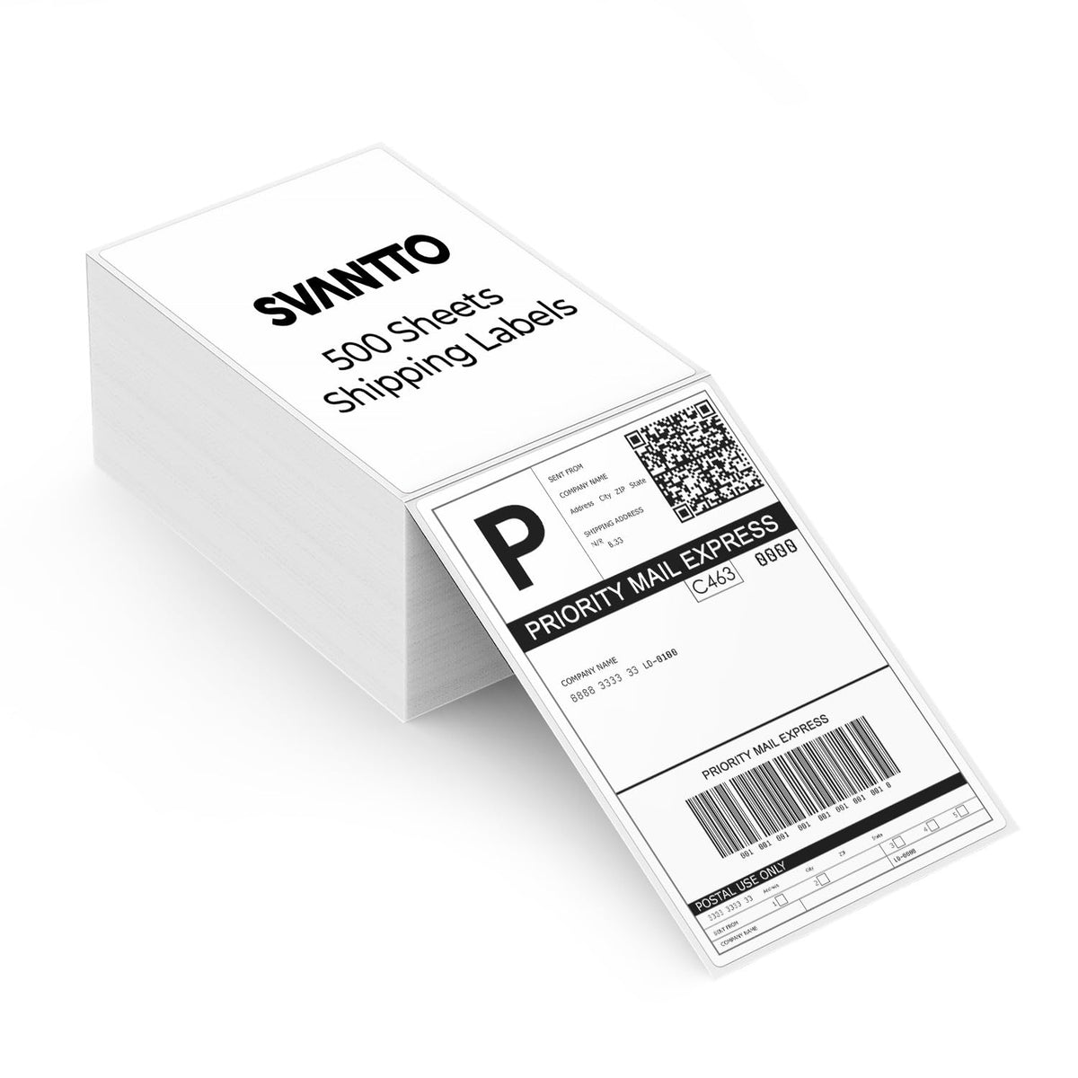 LinkMejor 4x6 Termiske Etiketter, 500Pcs/Stack, Hvide Fragtetiketter