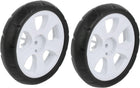 2pcs 155mm Dia Plastic Single Wheel Pulley Rolling Roller White 8x25mm