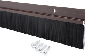 Perie de curățare de jos pentru ușă, model H, din aliaj de aluminiu, suport cu perie moale din silicon PP negru de 1.6 inci, 1000mm x 63mm (aproximativ 39.37-inch x 2.48-inch)