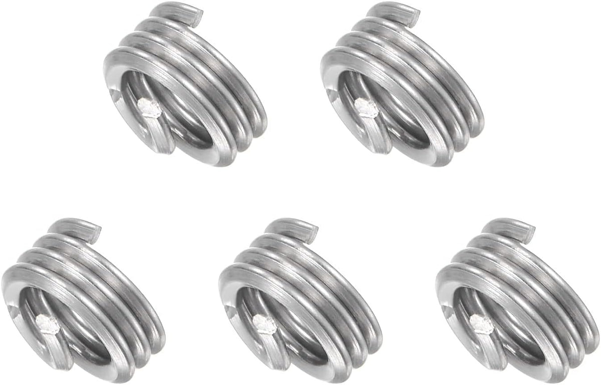 Wire Thread Inserts 10-24 UNC 1.0D 304 Stainless Steel Helical Type Coiled Wire Screw Repair Threaded Sleeve Steel Sheath 5pcs