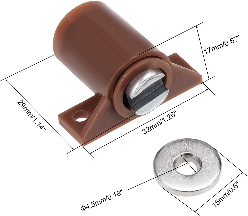Poignée magnétique pour porte de placard, marron, pour salle de bain ou cuisine