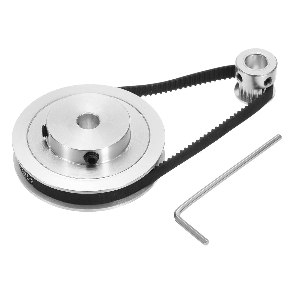 GT-2 Synchronous Wheel 20&80 Teeth 8mm Bore, Aluminum Alloy Timing Pulley Wheel with 1Pcs Length 250mm, Width 6mm Belt for 3D Printer, CNC Machine (20-80T-8B-6)