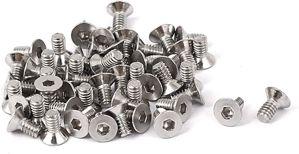 M2x4mm Hex Socket Flat Head Countersunk Bolts Screw 50pcs