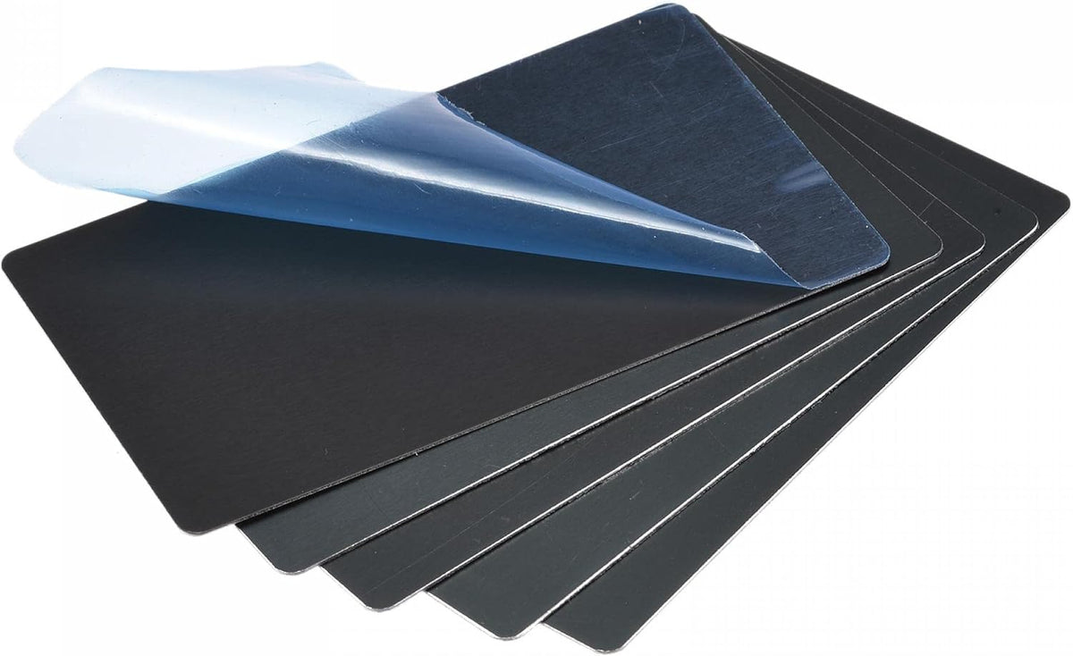 Blank Metal Card 85mm x 50mm x 0.5mm Anodized Aluminum Plate Black 5 Pcs