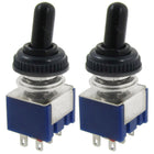 2 Pcs AC 125V 6A ON/ON 2 Position DPDT Toggle Switch with Waterproof Boot