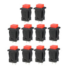 12mm Mounting Hole Red Square Latching Push Button Switch SPST NO 10pcs