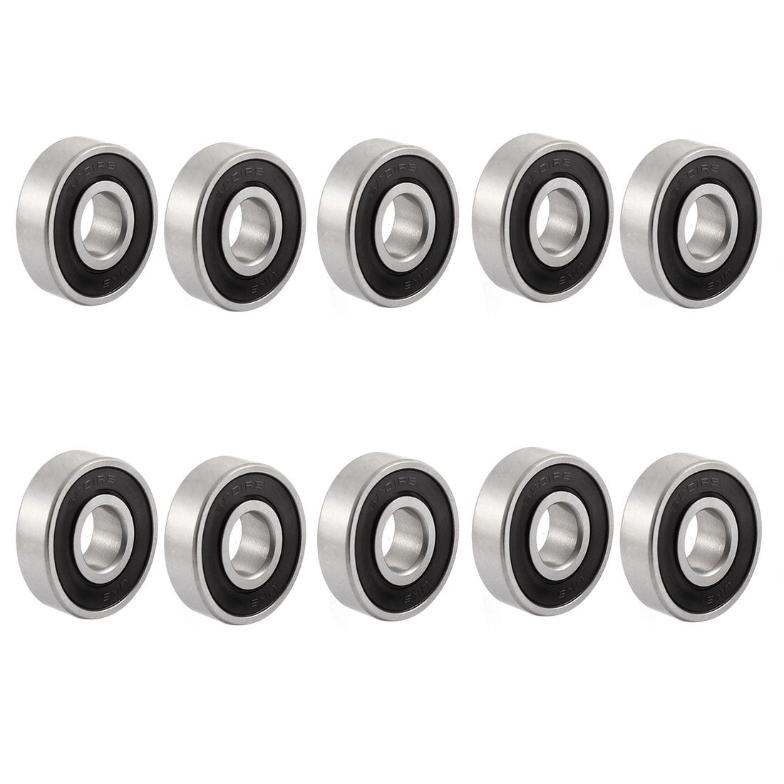 6201 2-RS 12mm Inner Dia 32mm OD Double Seal Ball Bearings 10 Pcs