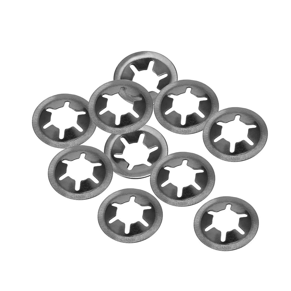 M8 ing Washer 7mm I.D. 18mm O.D. Internal Tooth Washers Push-On Locking Speed Clip 65Mn Black Oxide Finish 10pcs