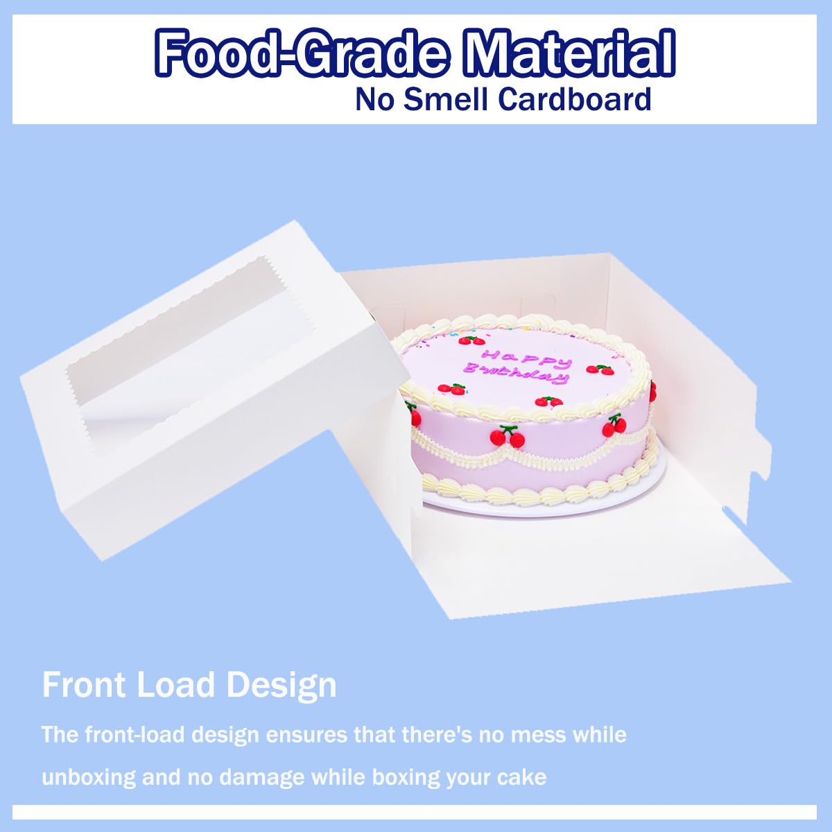 LinkMejor Cake Boxes cu ferestru 14x14x6 inch, 10 pachete, cutii pentru torturi, recipiente de torturi de utilizare singură