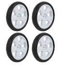 4pcs 190mm Dia Plastic Single Wheel Pulley Rolling Roller White 8x24mm