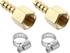 2pcs Kupferrohrhals Schraubverbindungen, 3/8" Hals x 1/4" NPT Weibliche Kupferrohrhals Rohrverbindung Adapter mit 2pcs Rohrschellen für Wasser Kraftstoff Luft