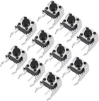 10Pcs Momentary PCB Side Fixed Bracket Pushbutton Push Button Tact Tactile Switch DIP 2 Terminals 6x6x5mm