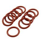 Silicone O-Ring, 25mm OD, 19mm ID, 3mm Width, VMQ Seal Rings Gasket, Red, Pack of 10