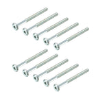 M6x80mm Furniture Bolts Hex Socket Screws 58mm Thread Length Zinc Plated 10pcs