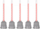 5 Pcs Epoxy Tubes Static Mixer, 2.87-inch Plastic Resin Mixing Nozzle Knob Buckle for AB Glue Adhesive Gun Applicator 50ml Cartridges, Orange, Gray