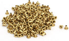 LinkMejor 500pcs M1.7x2.5mm Brass Plated Metal Hollow Eyelets Rivets Gold Tone