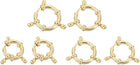 LinkMejor Spring Ring Clasps, 6Pcs 12/16/18mm Stainless Steel Round Close Spring Ring Clasps Connectors for DIY Necklace Bracelets Jewelry Making, Gold Tone