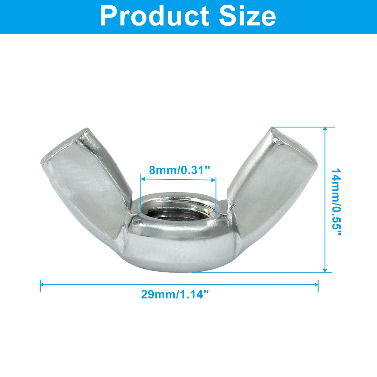 LinkMejor M8 Vis à Ailette, 20 Pièces, Acier Inoxydable 304