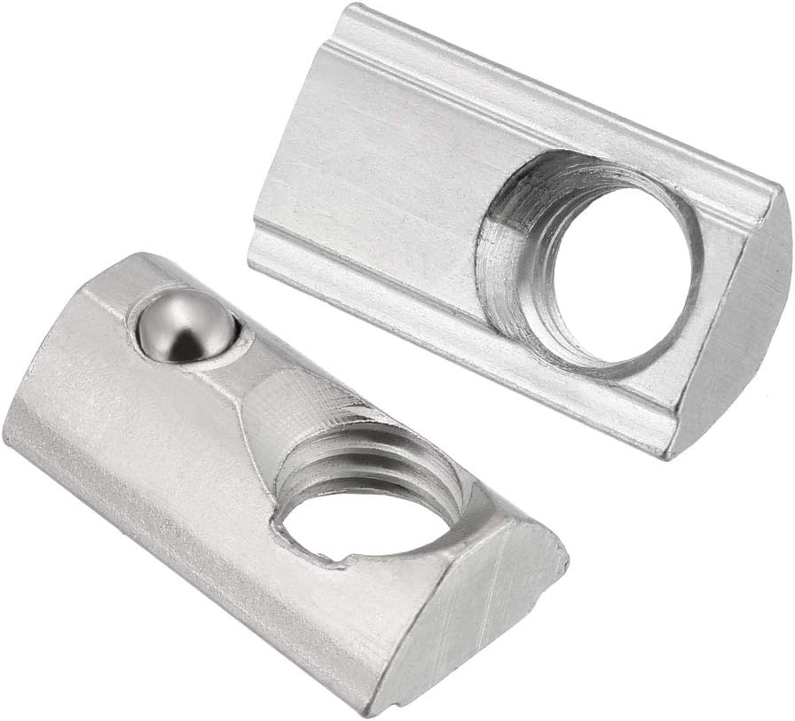 Roll-in Spring M8 T Nut, Roll Ball Elastic Nuts for 3030 Series Aluminum Extrusion Profile Suitable for Aluminum Profile with 7.5mm Groove Depth, Pack of 12