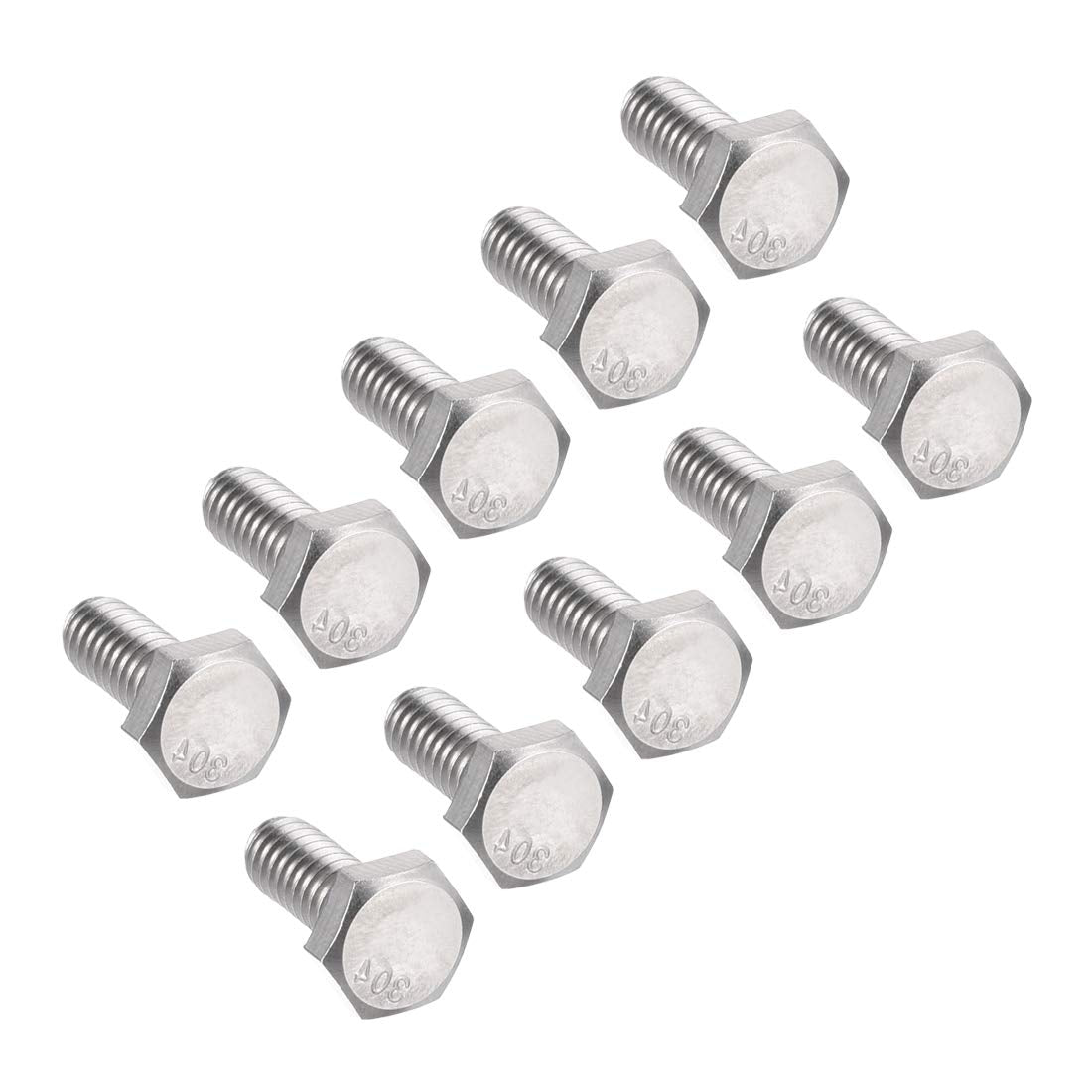 1/4-20x5/8 Hex Bolts 304 Stainless Steel Hexagon Screw Bolt 10pcs