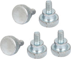 M4x6mm Carbon Steel Hand Tighten Flat Knurled Head Thumb Screws Fasteners 5 Pcs
