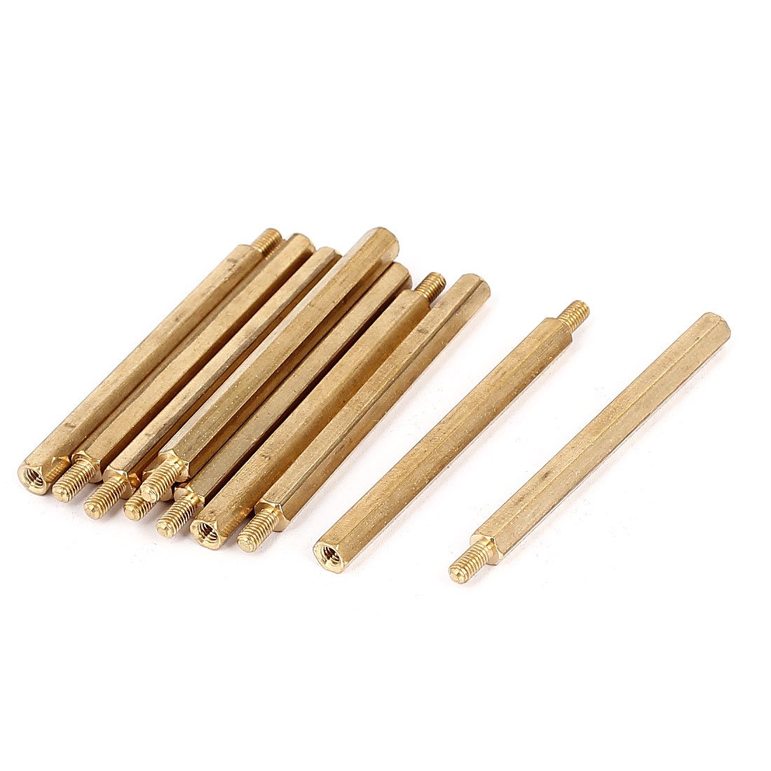 M3x50+6mm Female/Male Threaded Brass Hex Standoff Pillar Spacer 10pcs