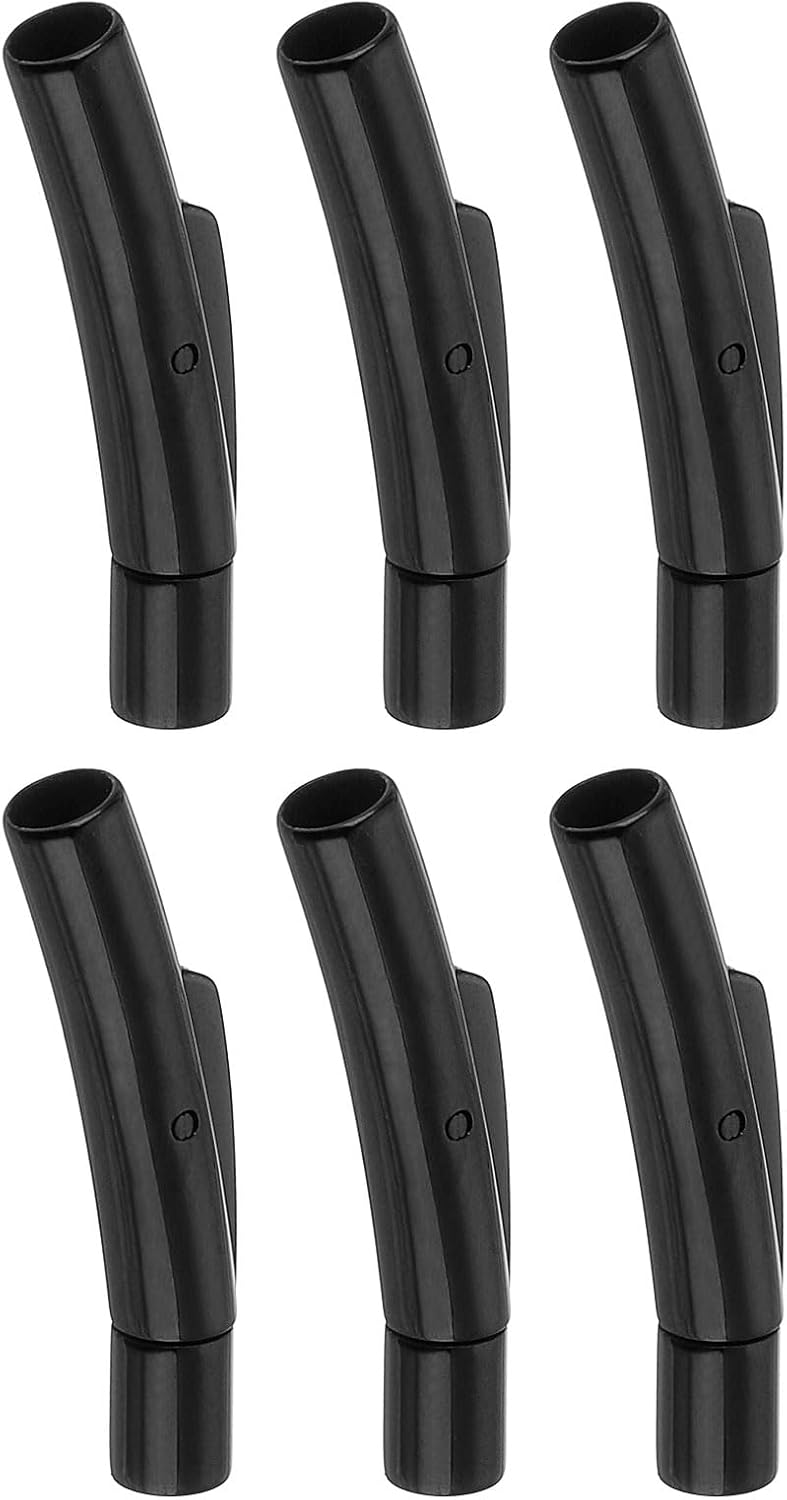 LinkMejor Leather Cord End Clasp, 6Pcs 3mm Hole Column Clasps Connectors, Stainless Steel Clasps Closures Leather Cord Buckle for Making DIY Supplies Crafts, Black (23mm)