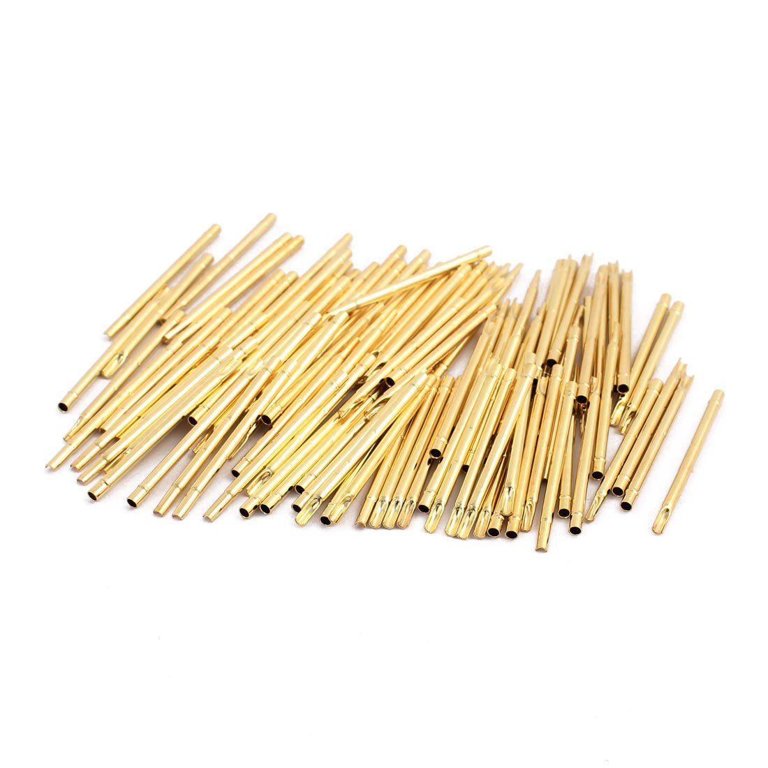 100pcs R100-2S 1.67mm Dia 29.5mm Length Metal Test Probe Needle Cover Gold Plated