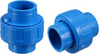 25mm X 25mm PVC Pipe Fitting Union Solvent Socket Quick Connector Blue 5pcs