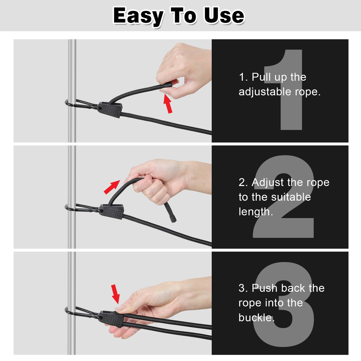 LinkMejor 6 PCS Cordas Elásticas Ajustáveis com Ganchos, 48"